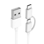 Кабель Xiaomi ZMI 2 в 1 USB/Micro USB/Type-C 30 sm (белый) — изображение 2