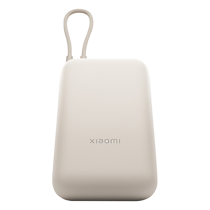 Внешний аккумулятор Xiaomi Power Bank With Cable USB-C Pocket Version 10000 mAh (бежевый) — изображение 3